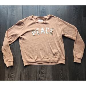 Sol Angeles x Anthropologie Peace Pullover Sweatshirt Peach Cotton Size Medium M